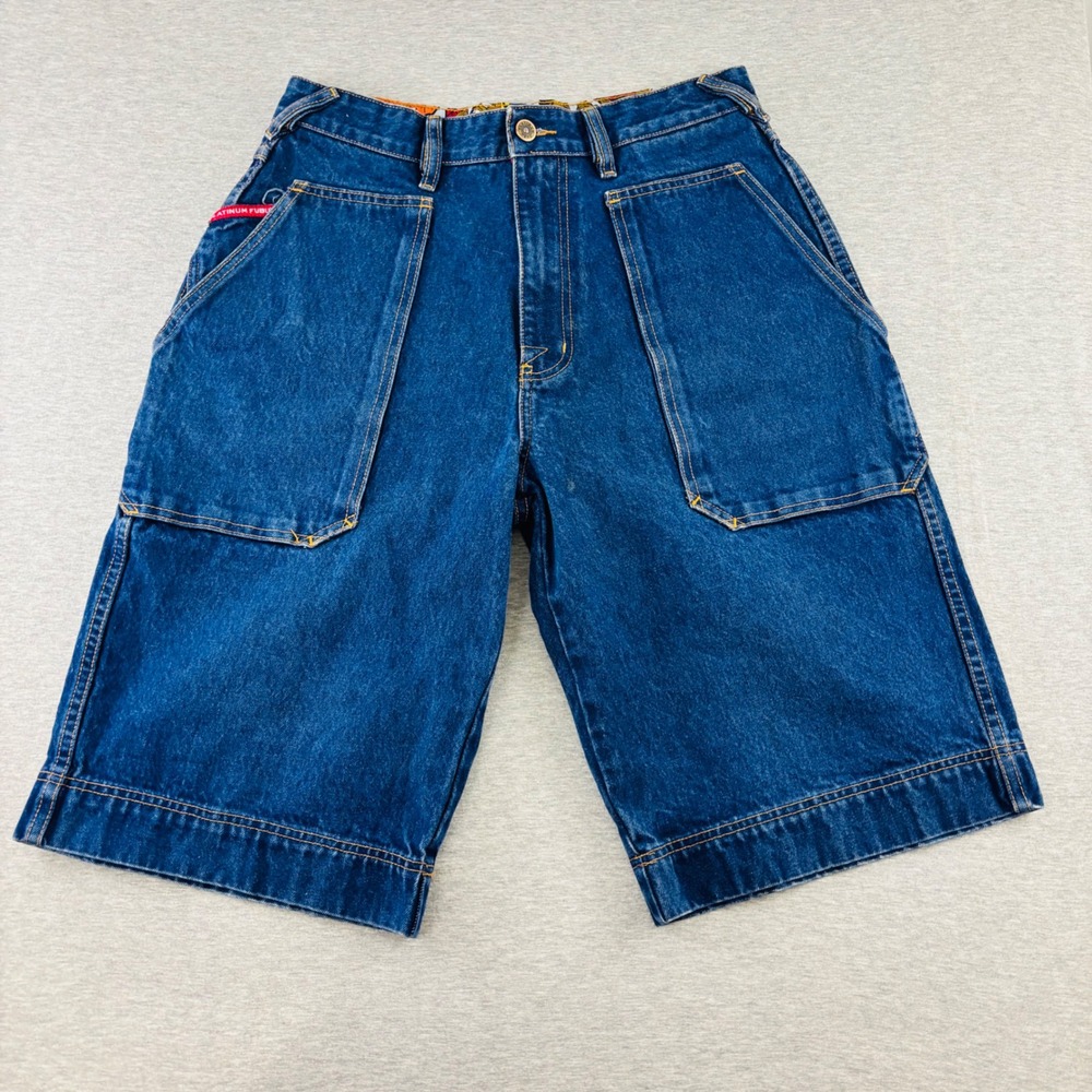 Vintage Y2K Platinum FUBU Fat Albert Denim Carpenter Shorts Mens 34 Hip Hop 90s - Picture 4 of 11